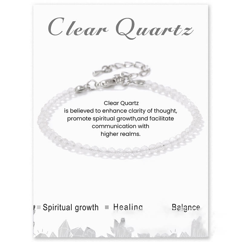 Bracelet Olivenorma en perles à facettes en pierre naturelle de 3 mm