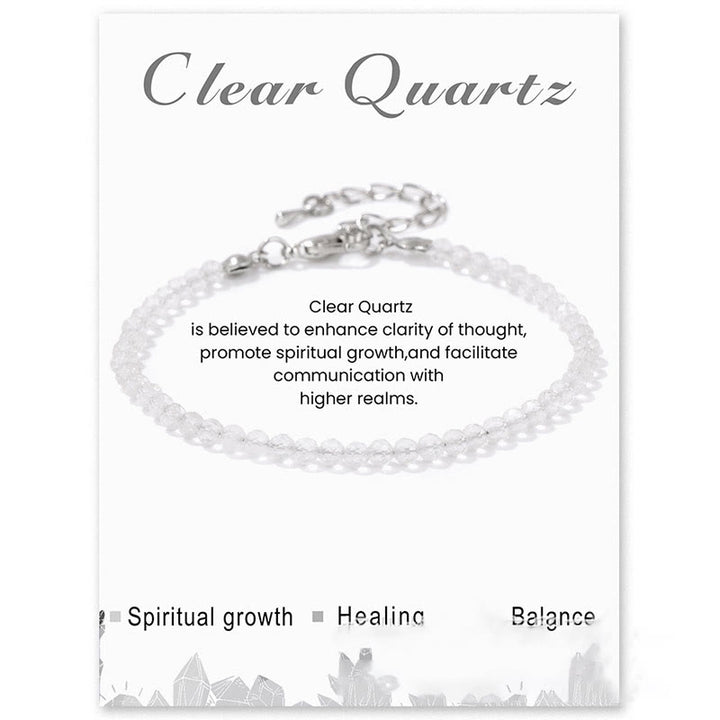 Bracelet Olivenorma en perles à facettes en pierre naturelle de 3 mm