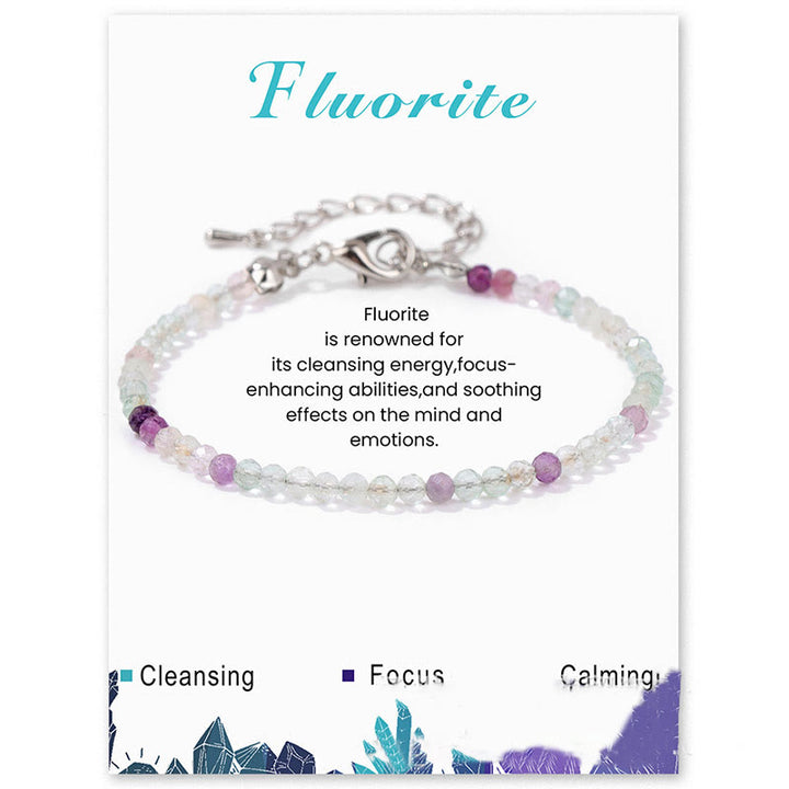 Bracelet Olivenorma en perles à facettes en pierre naturelle de 3 mm