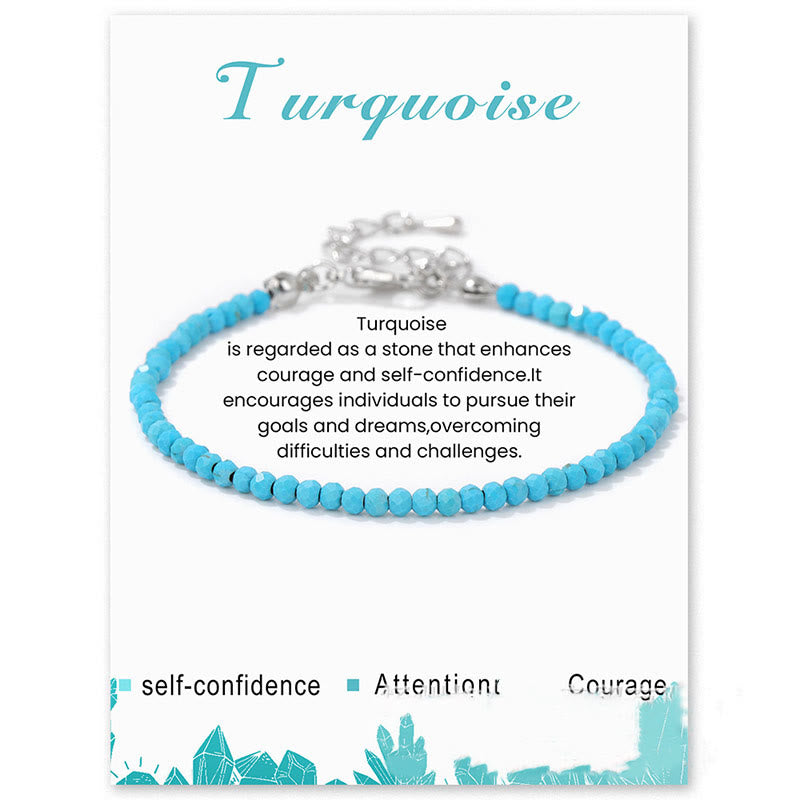 Bracelet Olivenorma en perles à facettes en pierre naturelle de 3 mm