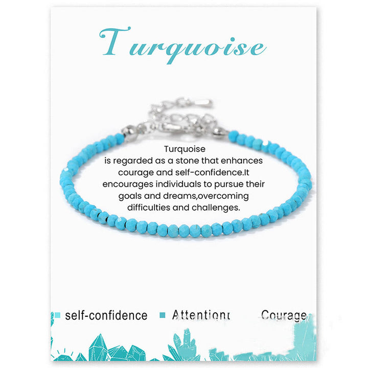 Bracelet Olivenorma en perles à facettes en pierre naturelle de 3 mm