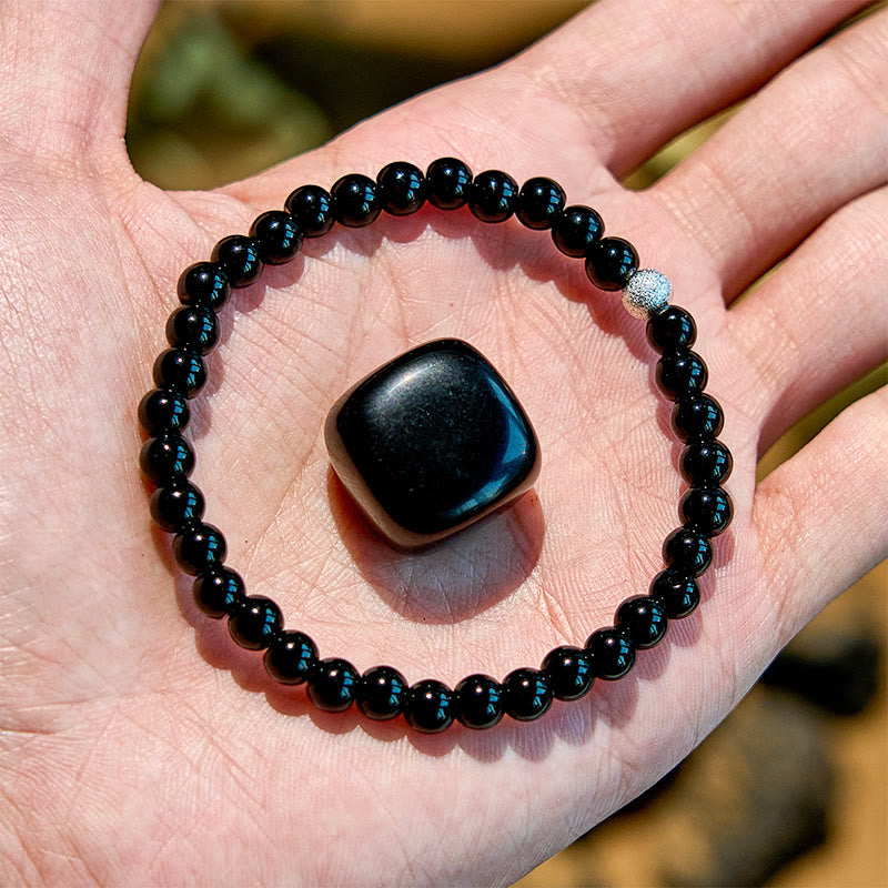 Bracelet en perles d'obsidienne hématite œil de tigre Olivenorma 2 pièces