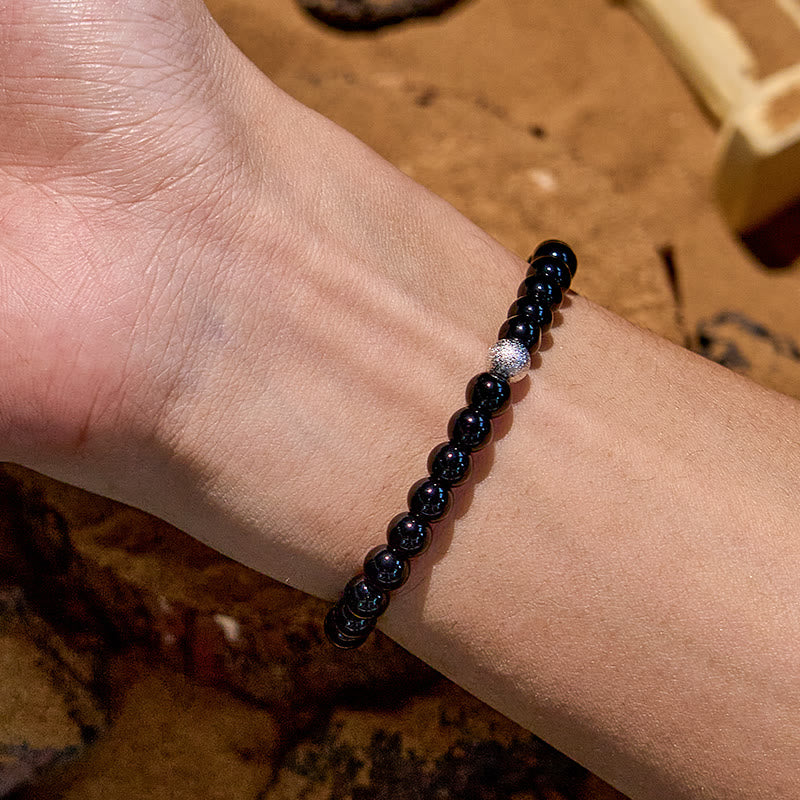 Bracelet en perles d'obsidienne hématite œil de tigre Olivenorma 2 pièces