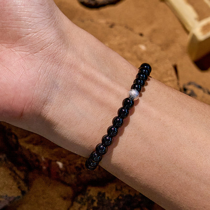 Bracelet en perles d'obsidienne hématite œil de tigre Olivenorma 2 pièces