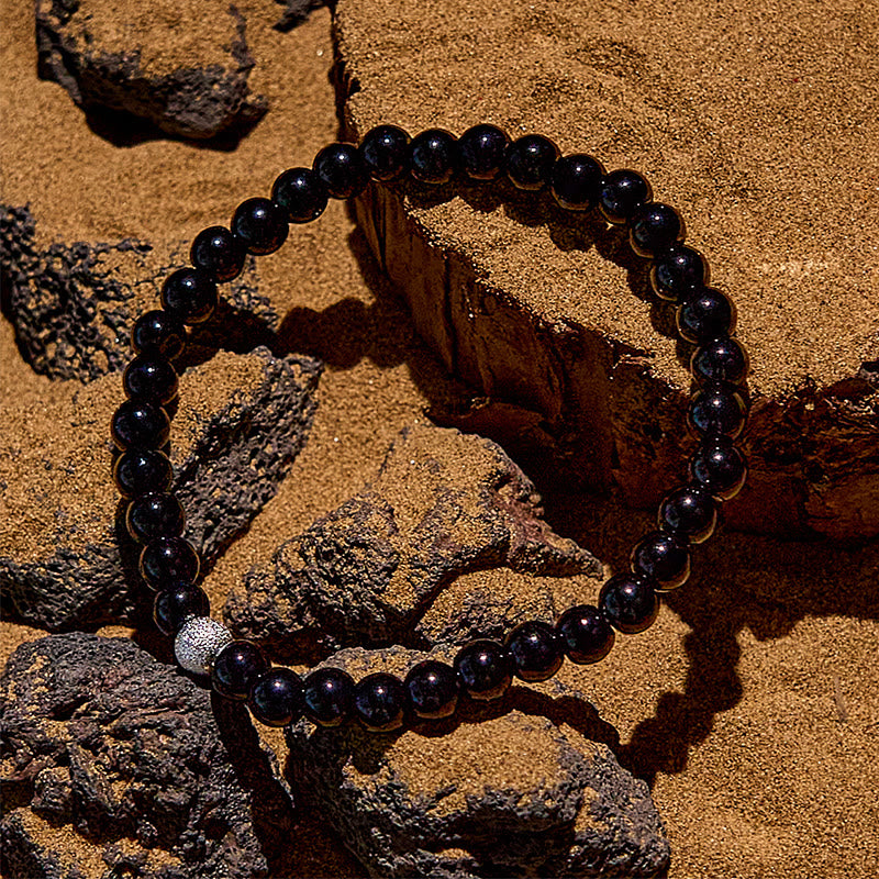 Bracelet en perles d'obsidienne hématite œil de tigre Olivenorma 2 pièces