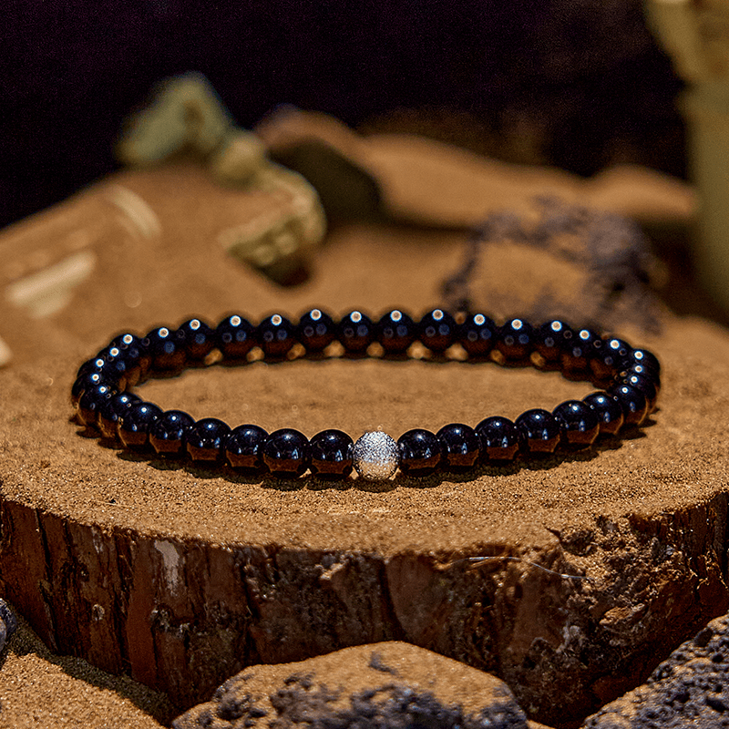 Bracelet en perles d'obsidienne hématite œil de tigre Olivenorma 2 pièces