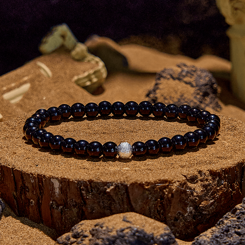 Bracelet en perles d'obsidienne hématite œil de tigre Olivenorma 2 pièces