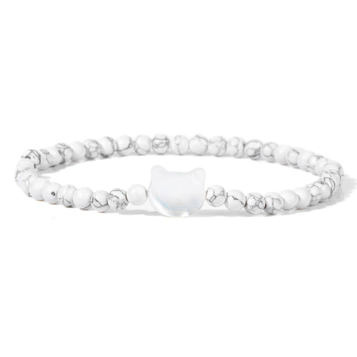Bracelet en perles de pierre naturelle Olivenorma chaton Nacre 4mm