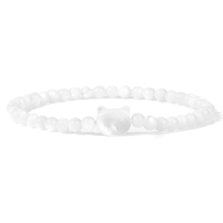 Bracelet en perles de pierre naturelle Olivenorma chaton Nacre 4mm