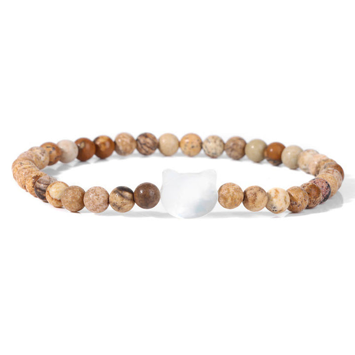 Bracelet en perles de pierre naturelle Olivenorma chaton Nacre 4mm
