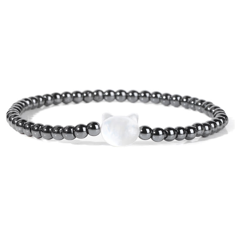 Bracelet en perles de pierre naturelle Olivenorma chaton Nacre 4mm