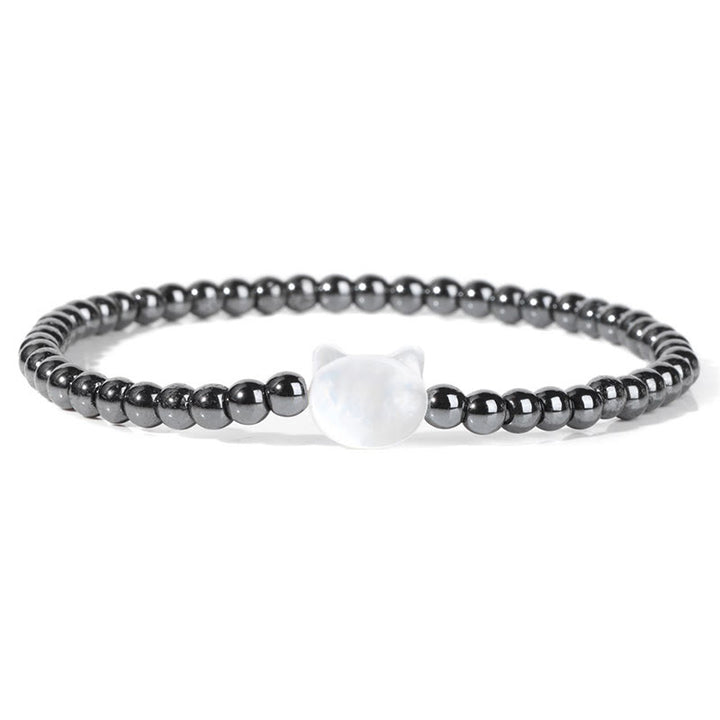 Bracelet en perles de pierre naturelle Olivenorma chaton Nacre 4mm