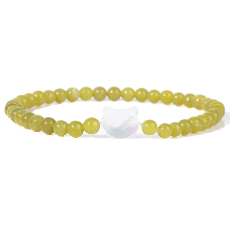 Bracelet en perles de pierre naturelle Olivenorma chaton Nacre 4mm
