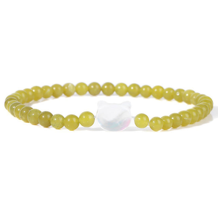 Bracelet en perles de pierre naturelle Olivenorma chaton Nacre 4mm