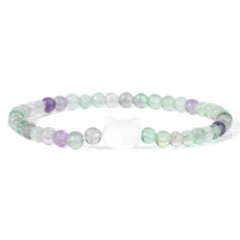 Bracelet en perles de pierre naturelle Olivenorma chaton Nacre 4mm