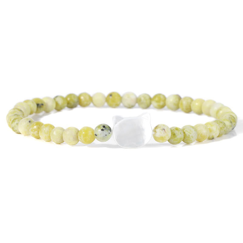 Bracelet en perles de pierre naturelle Olivenorma chaton Nacre 4mm