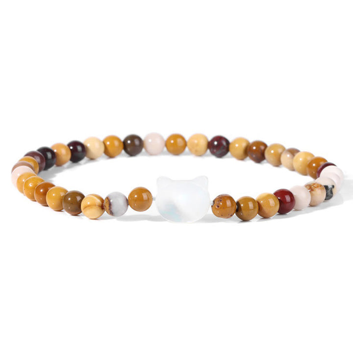 Bracelet en perles de pierre naturelle Olivenorma chaton Nacre 4mm