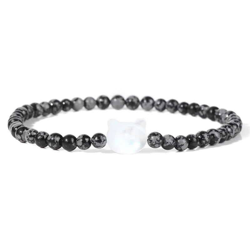 Bracelet en perles de pierre naturelle Olivenorma chaton Nacre 4mm