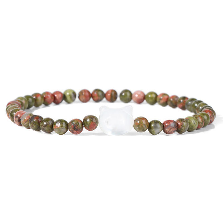 Bracelet en perles de pierre naturelle Olivenorma chaton Nacre 4mm