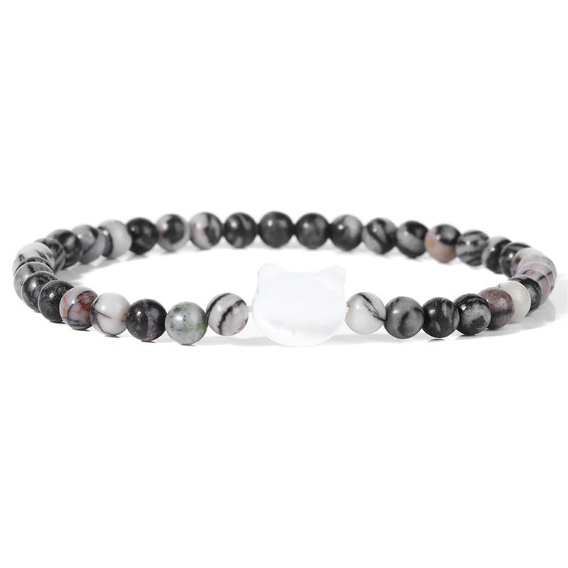 Bracelet en perles de pierre naturelle Olivenorma chaton Nacre 4mm