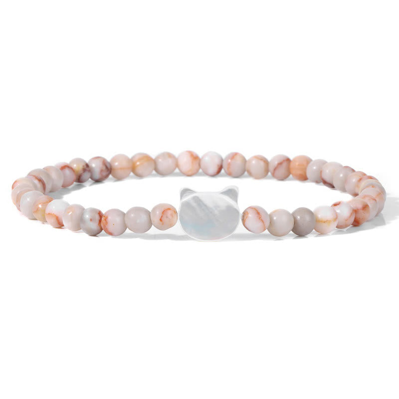 Bracelet en perles de pierre naturelle Olivenorma chaton Nacre 4mm