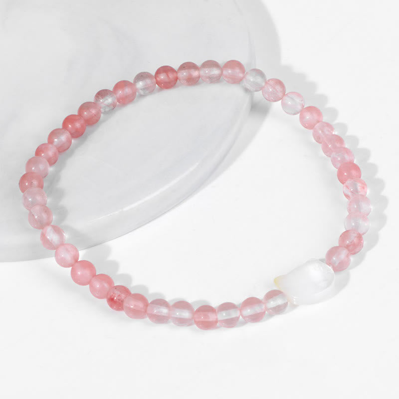 Bracelet en perles de pierre naturelle Olivenorma chaton Nacre 4mm