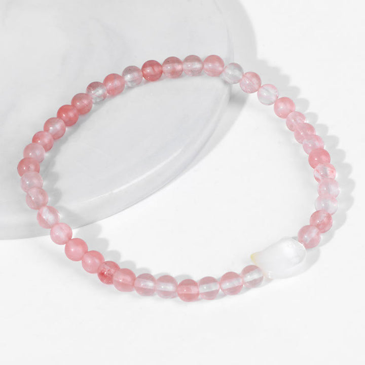 Bracelet en perles de pierre naturelle Olivenorma chaton Nacre 4mm