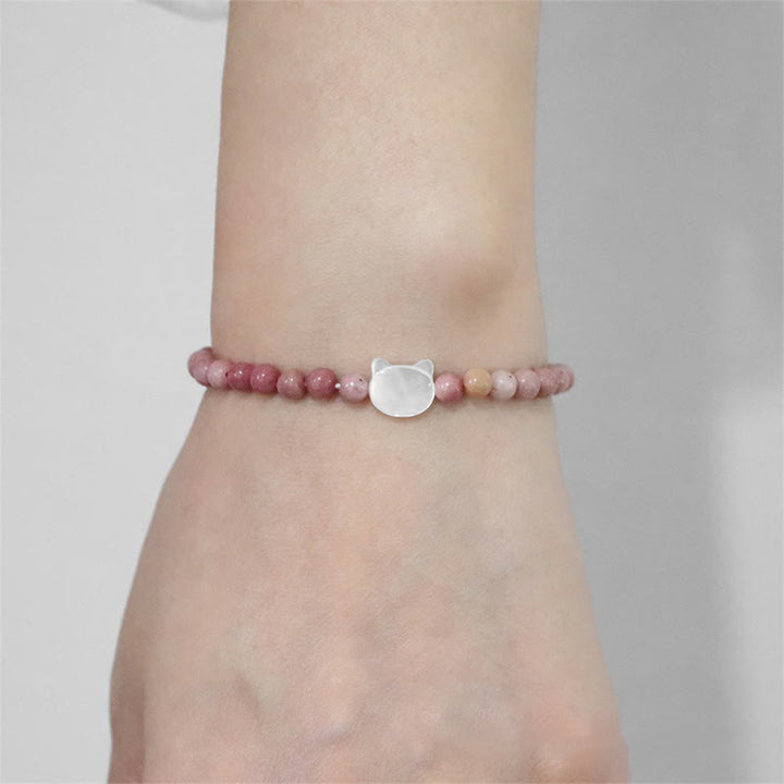 Bracelet en perles de pierre naturelle Olivenorma chaton Nacre 4mm