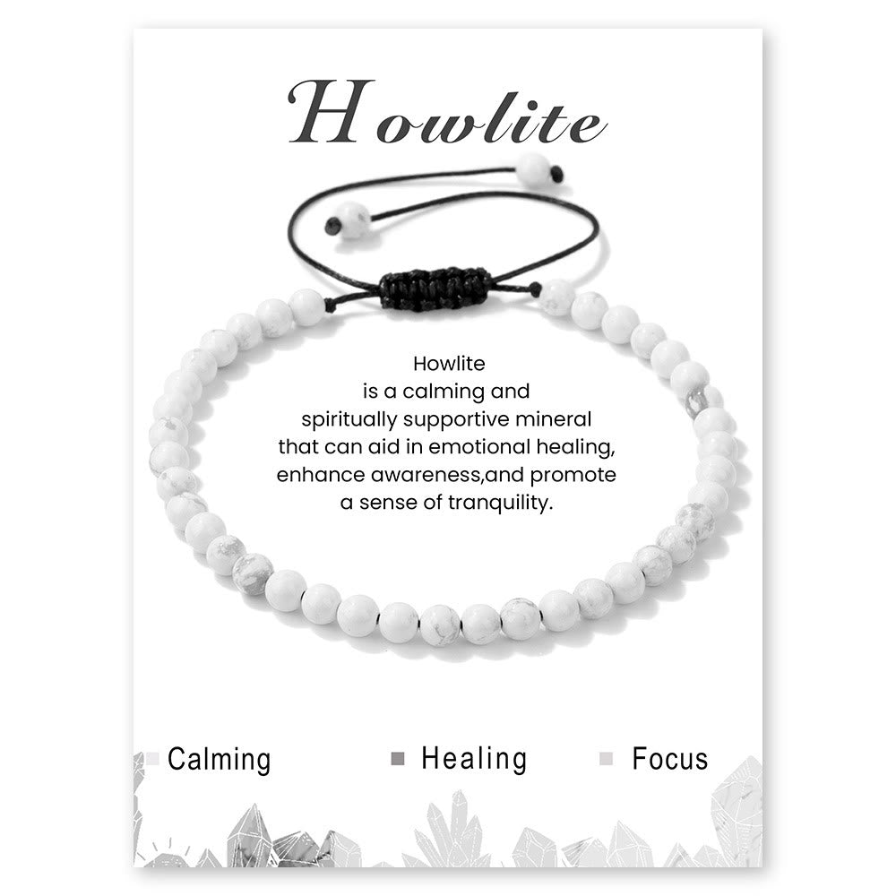 Bracelet à cordon en perles de pierre naturelle Olivenorma 4 mm/6 mm