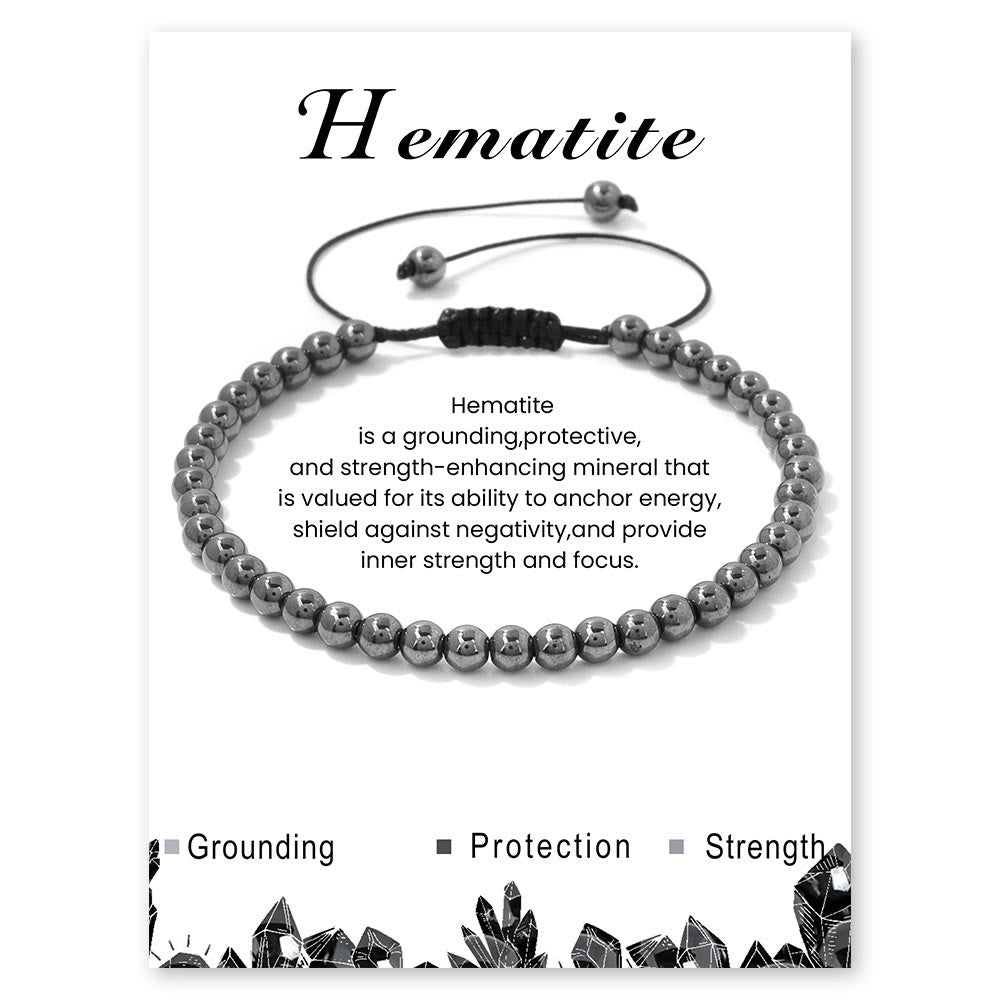 Bracelet à cordon en perles de pierre naturelle Olivenorma 4 mm/6 mm