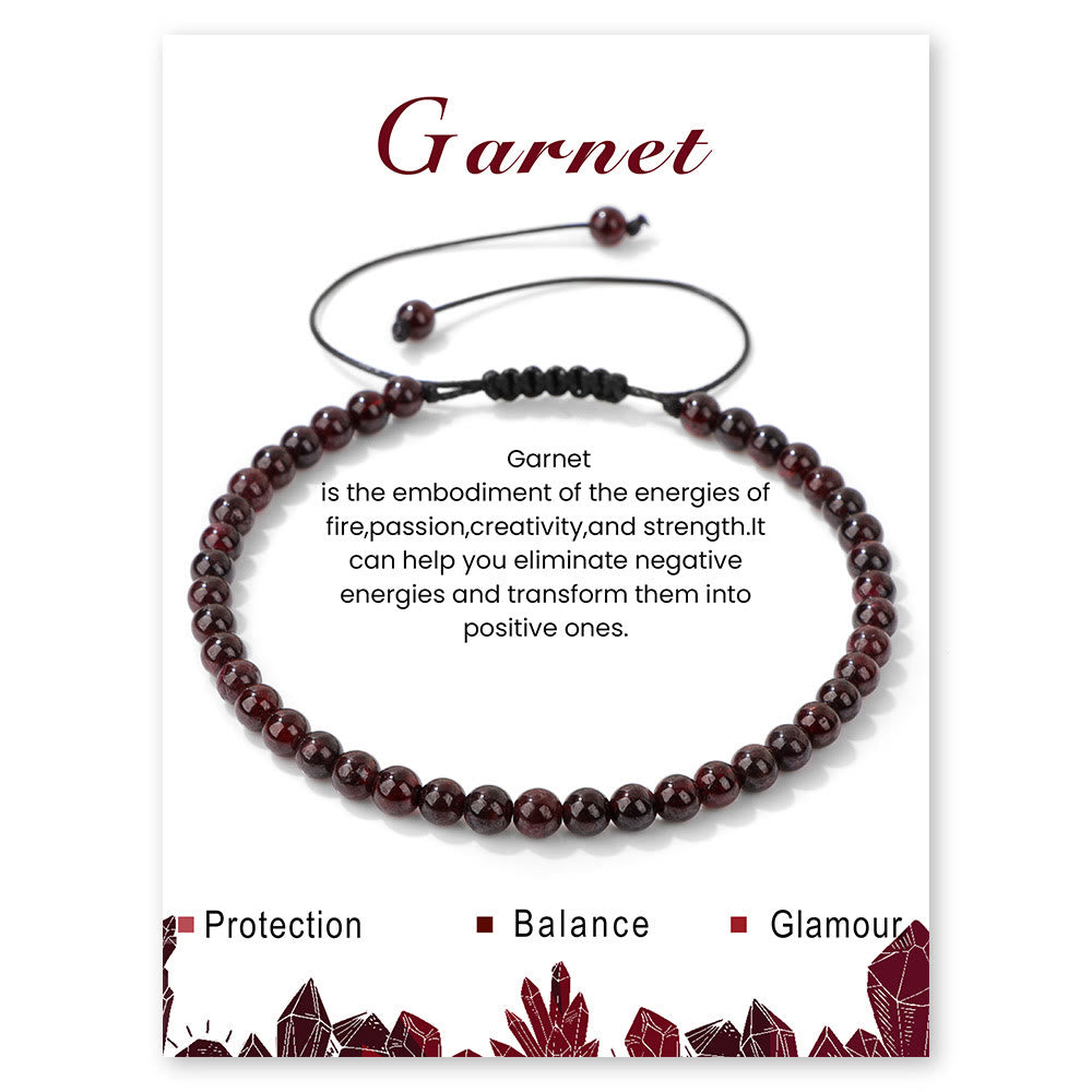 Bracelet à cordon en perles de pierre naturelle Olivenorma 4 mm/6 mm