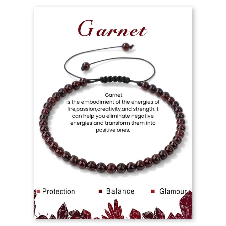 Bracelet à cordon en perles de pierre naturelle Olivenorma 4 mm/6 mm