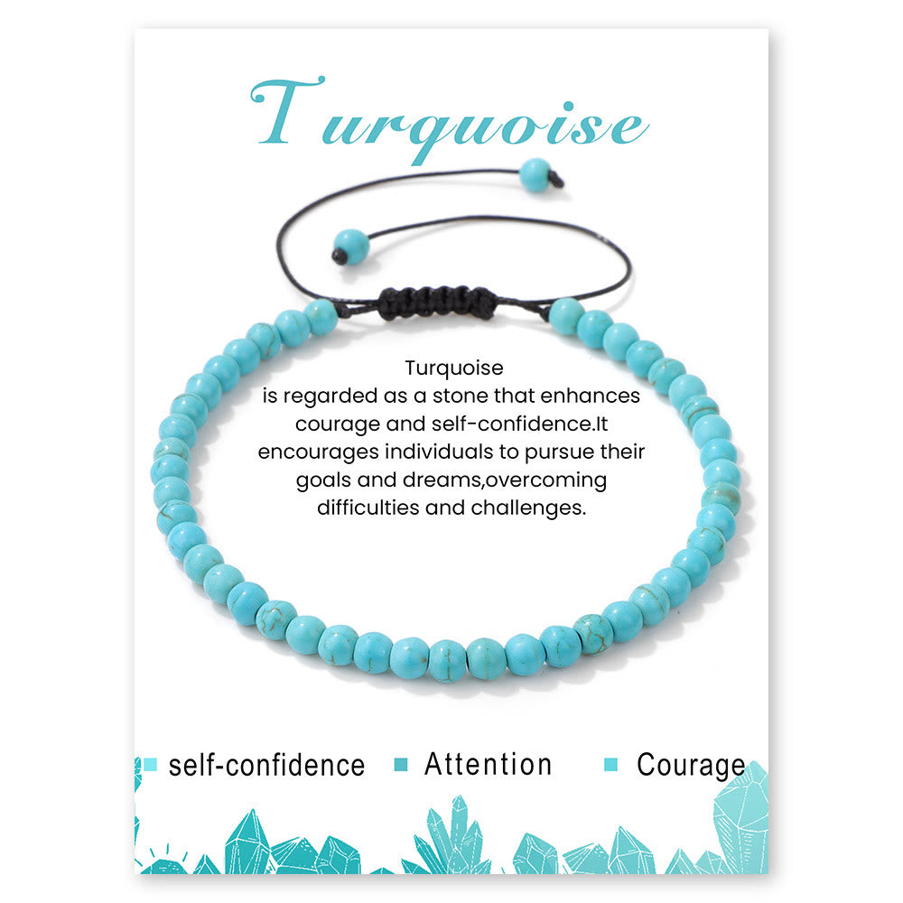 Bracelet à cordon en perles de pierre naturelle Olivenorma 4 mm/6 mm