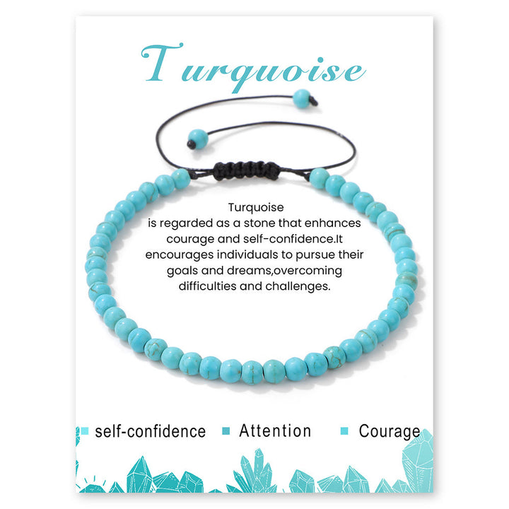 Bracelet à cordon en perles de pierre naturelle Olivenorma 4 mm/6 mm