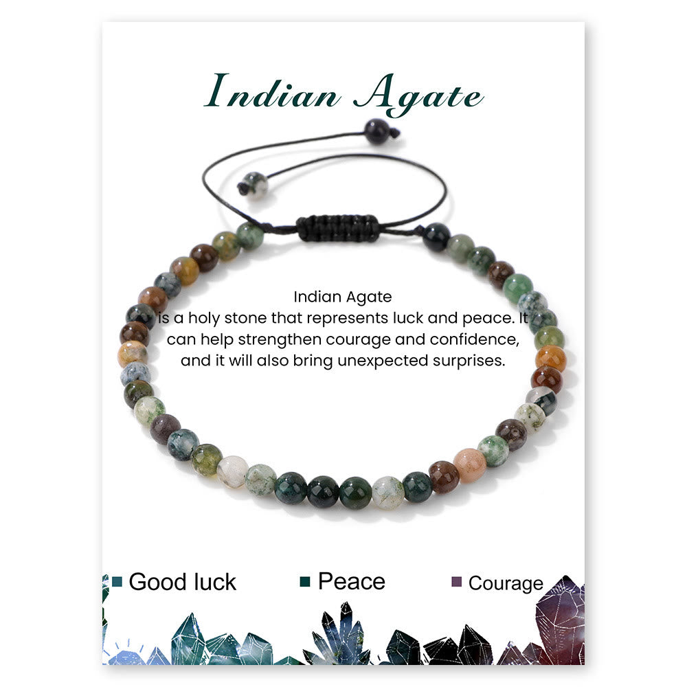 Bracelet à cordon en perles de pierre naturelle Olivenorma 4 mm/6 mm