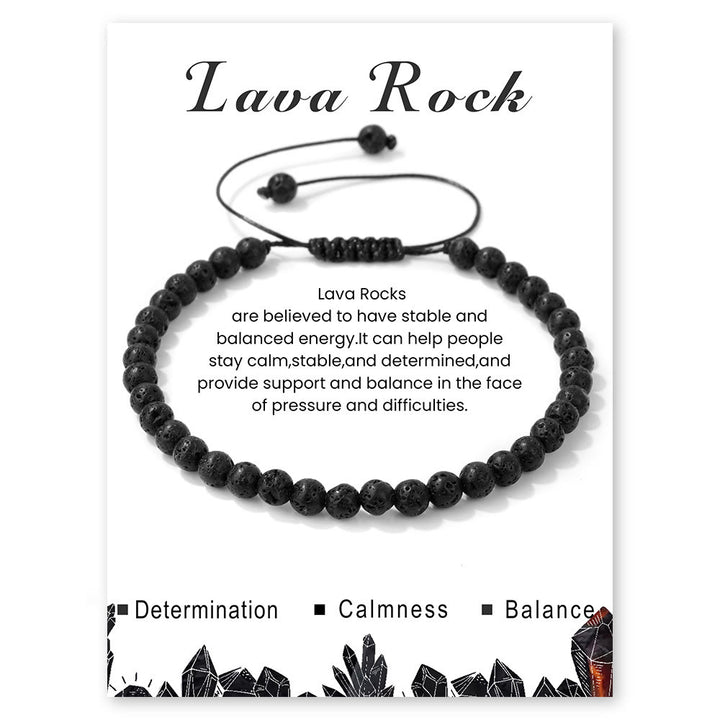 Bracelet à cordon en perles de pierre naturelle Olivenorma 4 mm/6 mm