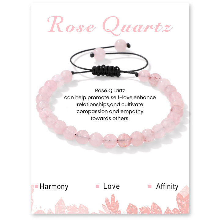 Bracelet à cordon en perles de pierre naturelle Olivenorma 4 mm/6 mm