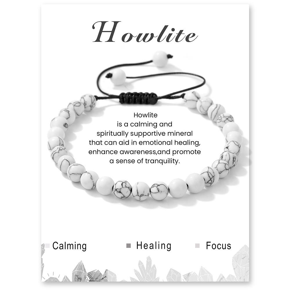 Bracelet à cordon en perles de pierre naturelle Olivenorma 4 mm/6 mm