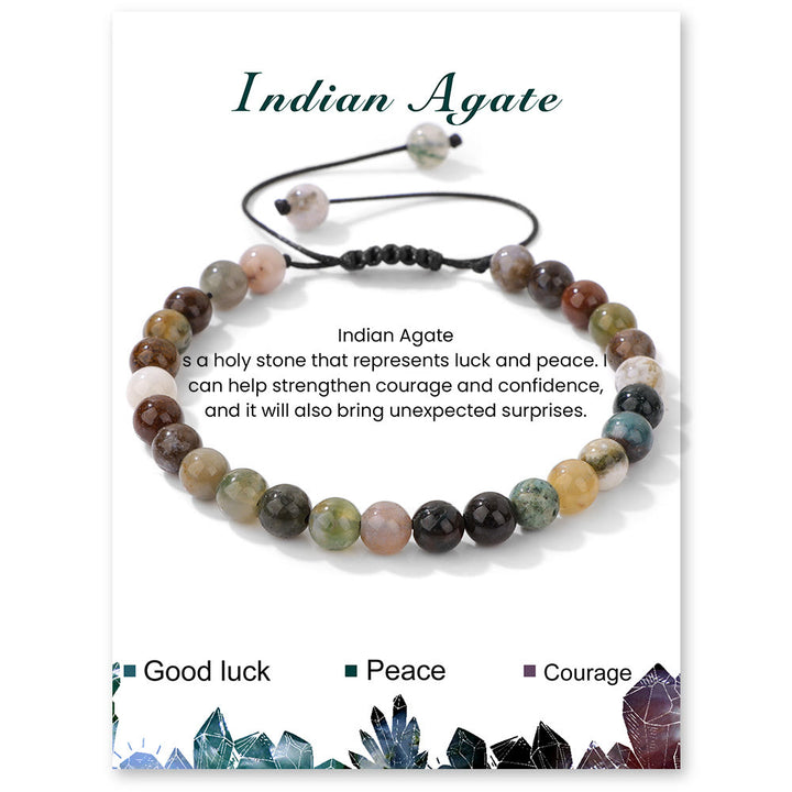 Bracelet à cordon en perles de pierre naturelle Olivenorma 4 mm/6 mm