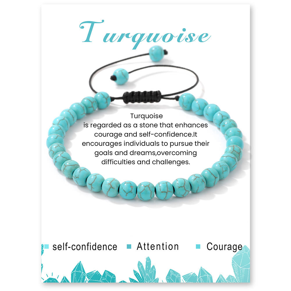 Bracelet à cordon en perles de pierre naturelle Olivenorma 4 mm/6 mm