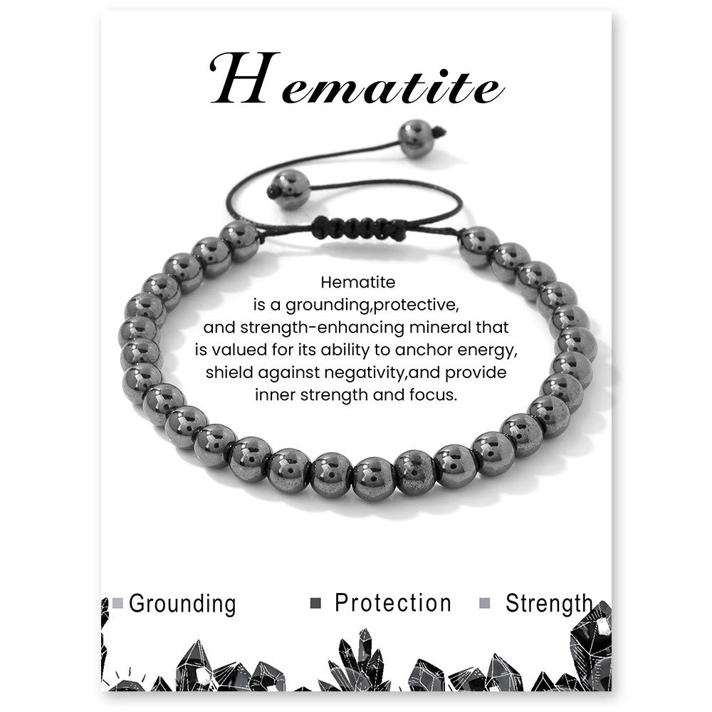 Bracelet à cordon en perles de pierre naturelle Olivenorma 4 mm/6 mm