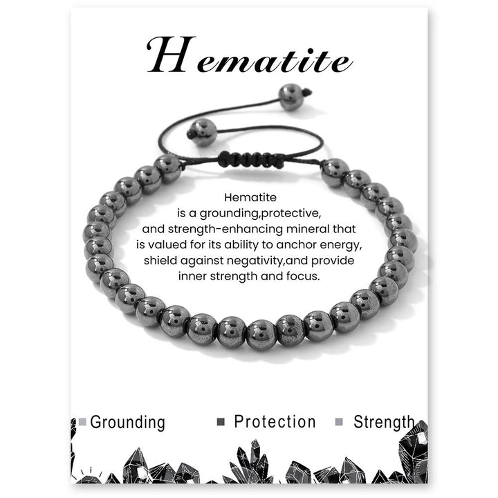 Bracelet à cordon en perles de pierre naturelle Olivenorma 4 mm/6 mm