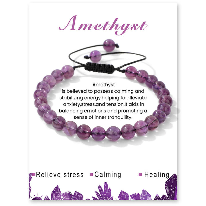 Bracelet à cordon en perles de pierre naturelle Olivenorma 4 mm/6 mm