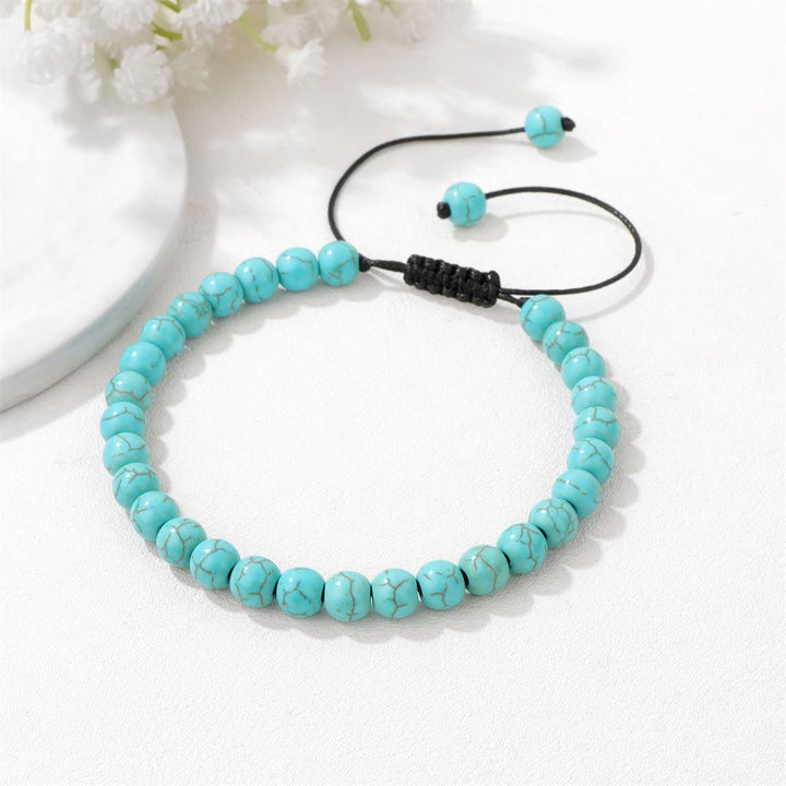 Bracelet à cordon en perles de pierre naturelle Olivenorma 4 mm/6 mm