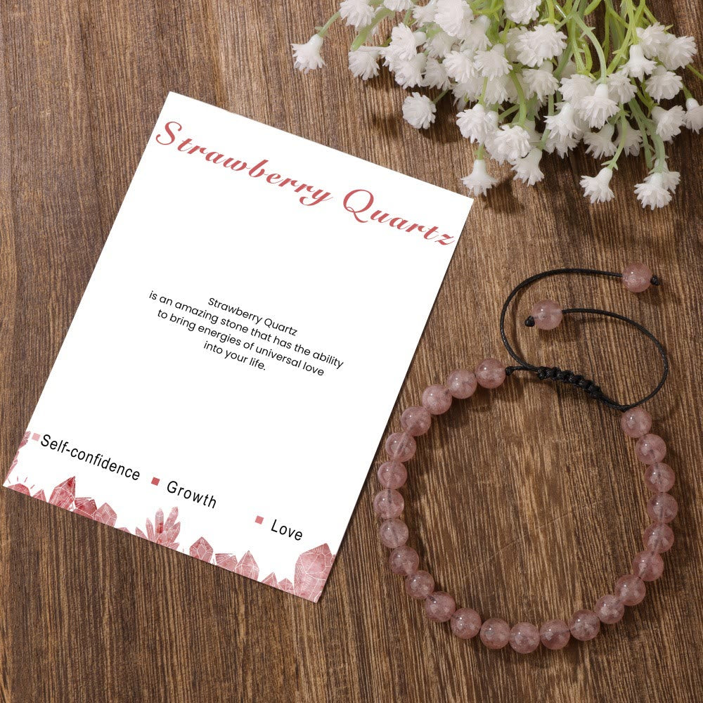 Bracelet à cordon en perles de pierre naturelle Olivenorma 4 mm/6 mm