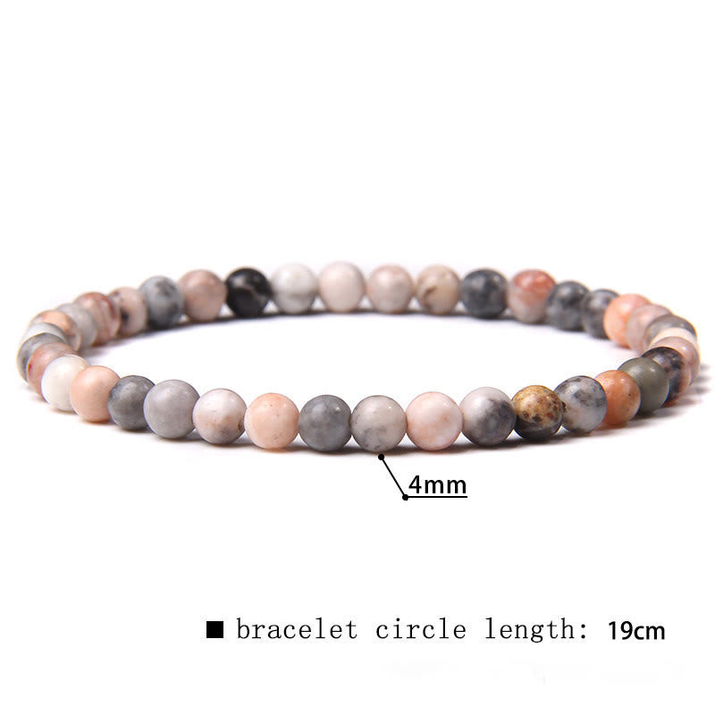 Bracelet en perles de pierre naturelle Olivenorma de 4 mm