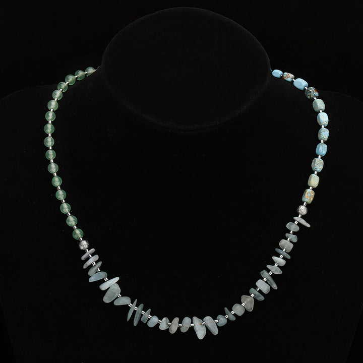 Bracelet Olivenorma en perles d'aventurine verte et aigue-marine