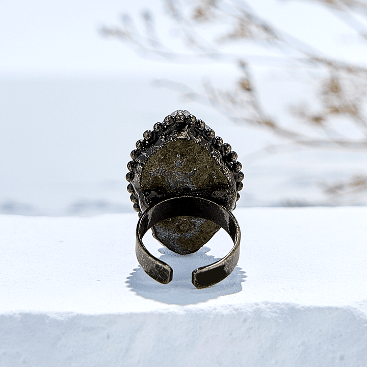 Bague ajustable en améthyste naturelle de forme irrégulière Olivenorma