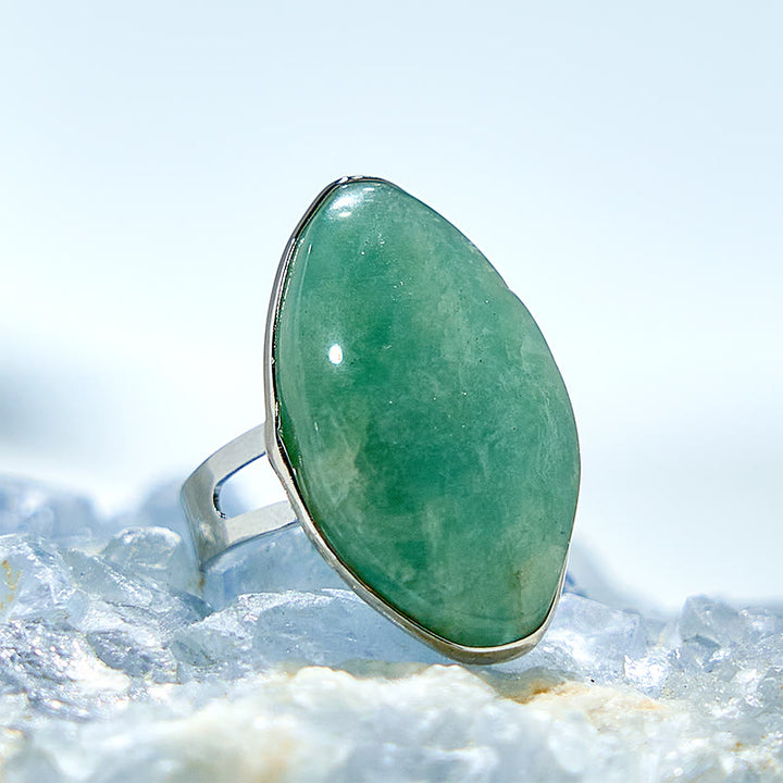 Bague ajustable en amazonite irrégulière naturelle Olivenorma