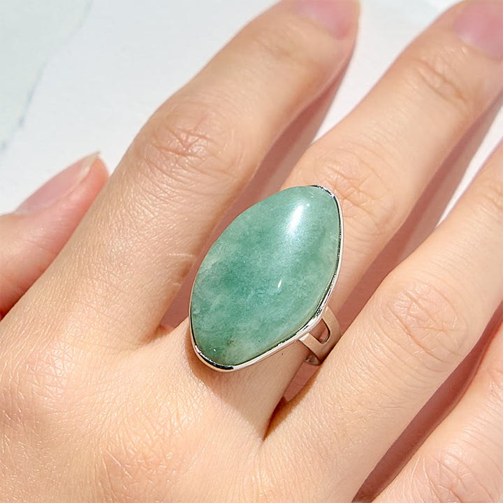 Bague ajustable en amazonite irrégulière naturelle Olivenorma